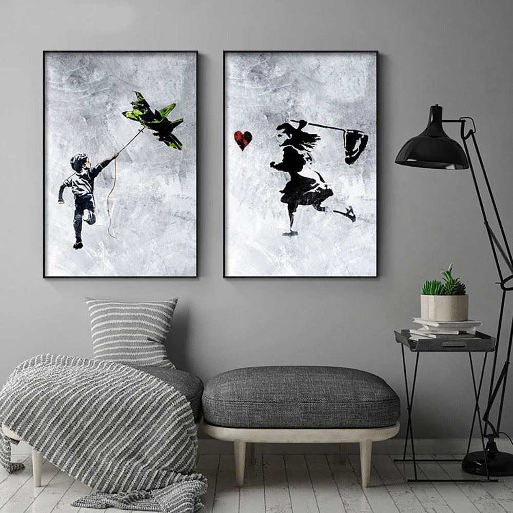 Banksy Street Graffiti Decorative Canvas Wall Art