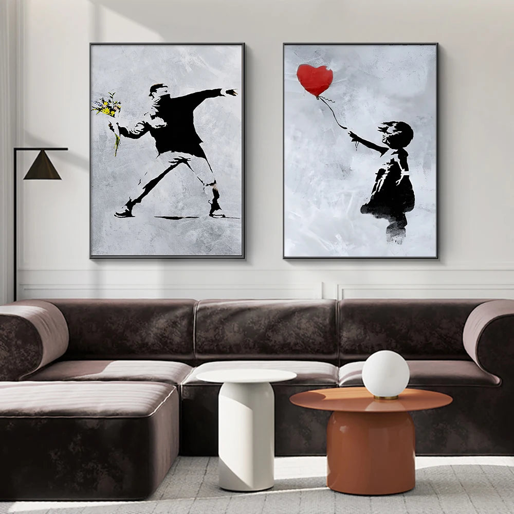 Banksy Street Graffiti Decorative Canvas Wall Art