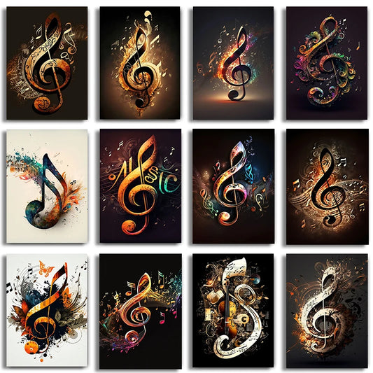 Abstract Colourful Neon Music Wall Art