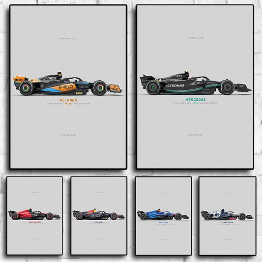 2023 Retro Formula 1 Car Wall Art