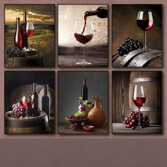 Kitchen Bar Red Wine Beer Wall Art