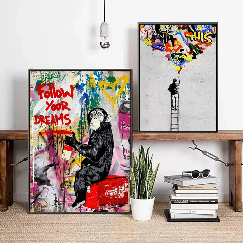 Banksy Street Graffiti Canvas Wall Art